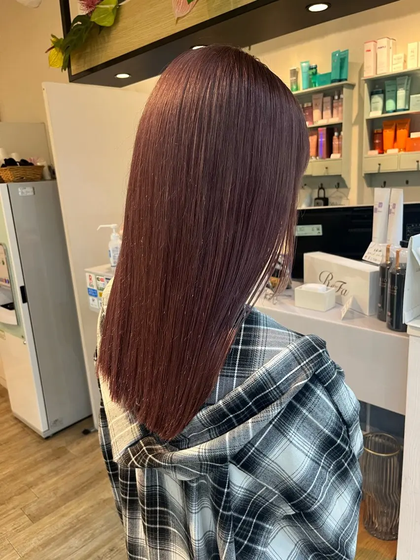 セミロング カラー ブリーチ ブラウンカラー ダブルカラー イルミナカラー オリーブカラー カット ヘアカラー トリートメント N°+aero 😊れいか😊のヘアスタイル