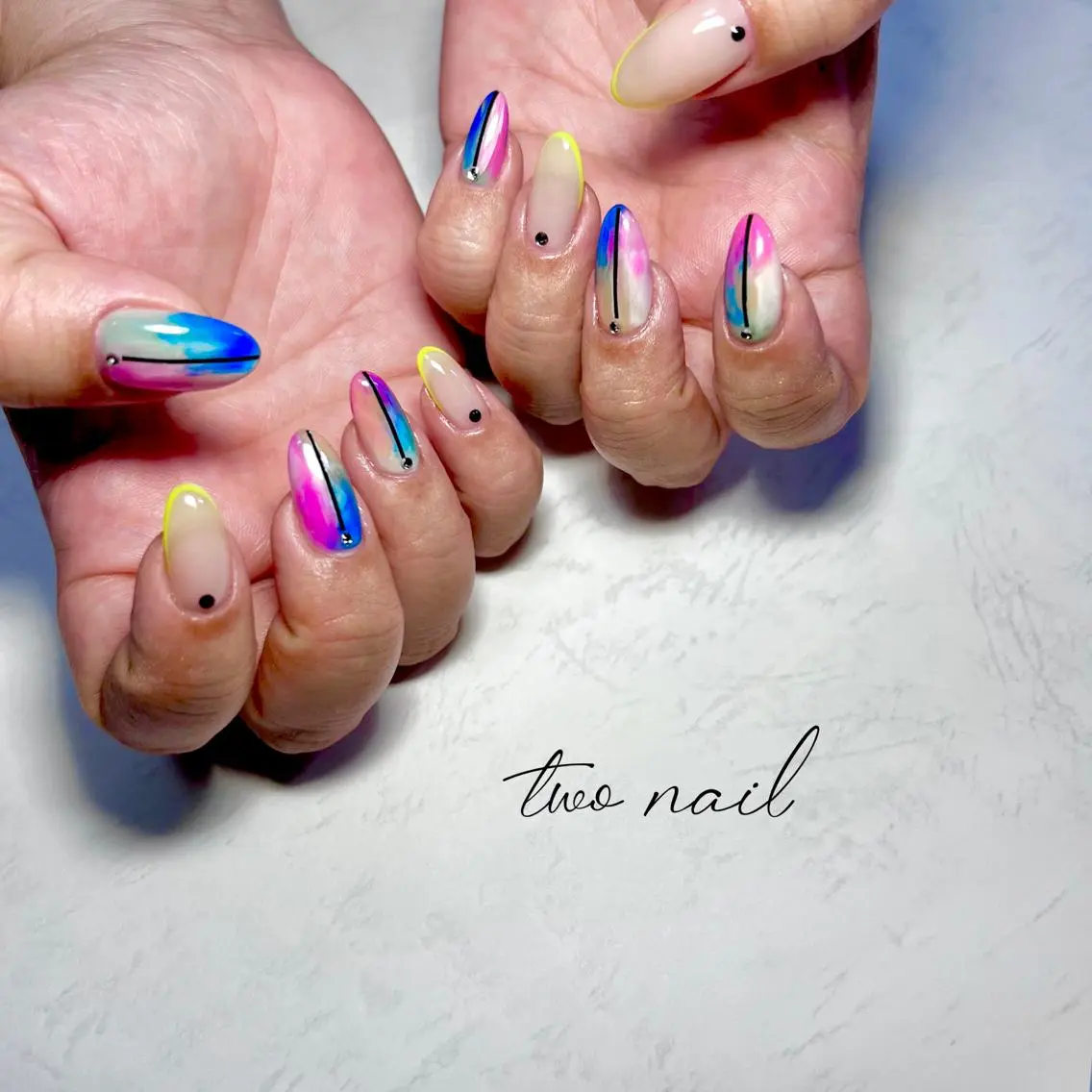ネイル アートネイル フットネイル ハート ニュアンスネイル ホワイト two nailのネイルデザイン