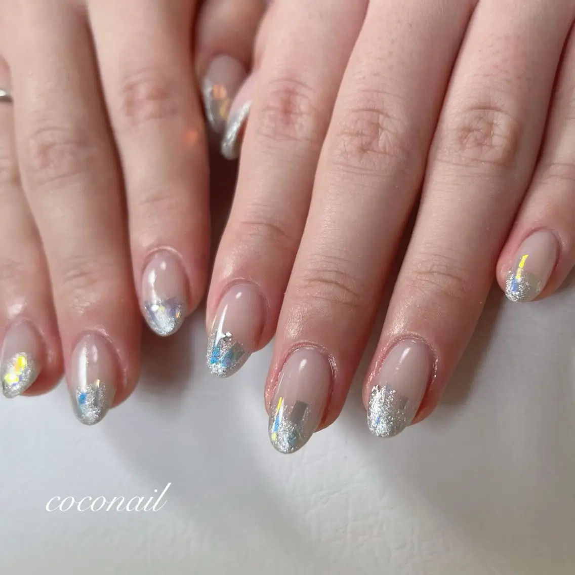 ミディアム ネイル オーロラネイル nail.eye cocoのマツエク・マツパデザイン