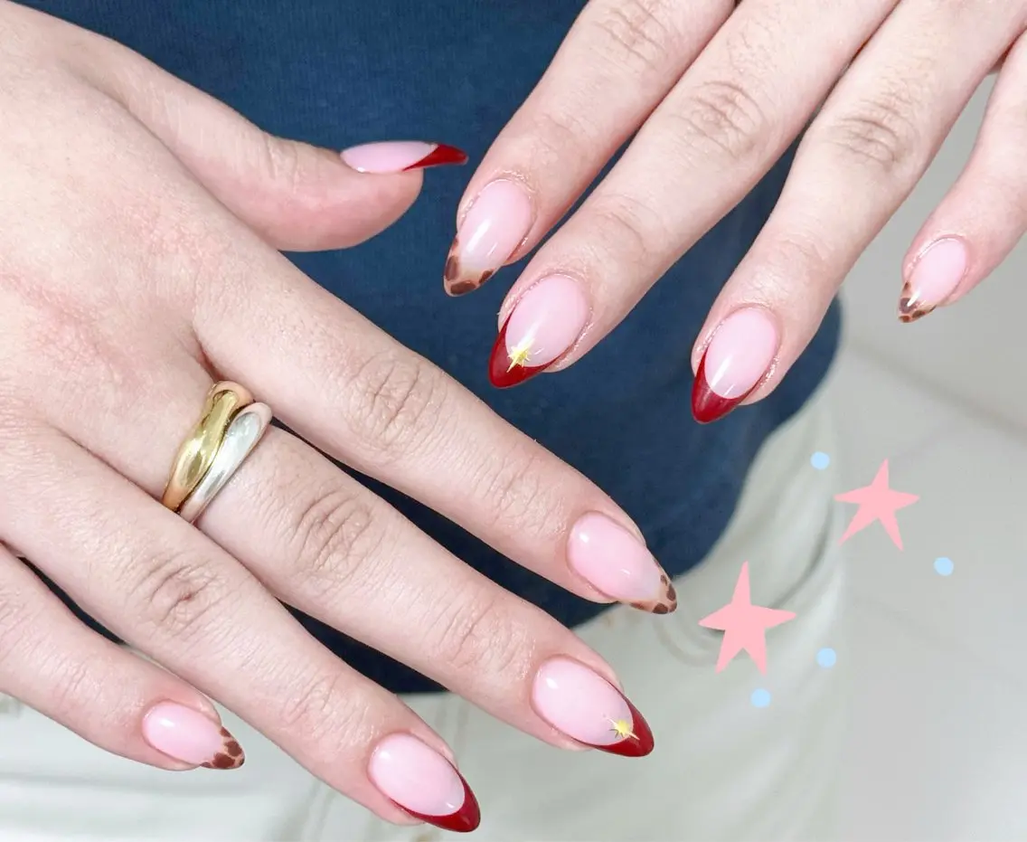 ネイル アートネイル オーロラネイル チークネイル フレンチネイル ガラスフレンチ ハンドネイル 🎀🎀YooLi Nail Salonのネイルデザイン