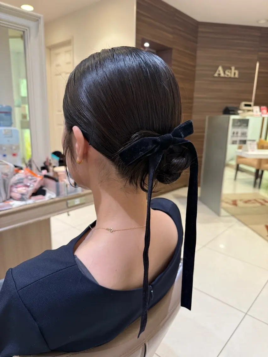 ミディアム ヘアアレンジ ヘアセット 韓国ヘアメイク🎀/ 縮毛矯正✨山本媛香のヘアスタイル