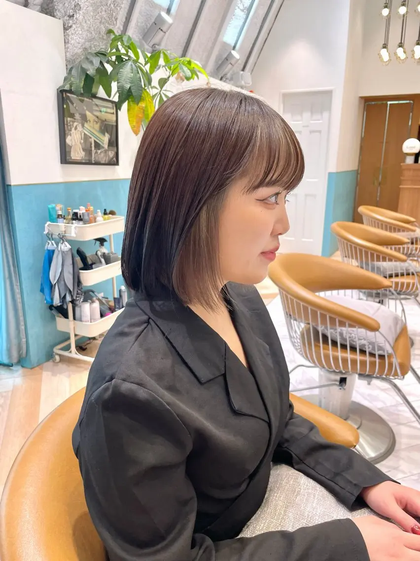 ミディアム カラー 🍎大人可愛い小顔 ボブ🍏shioのヘアスタイル