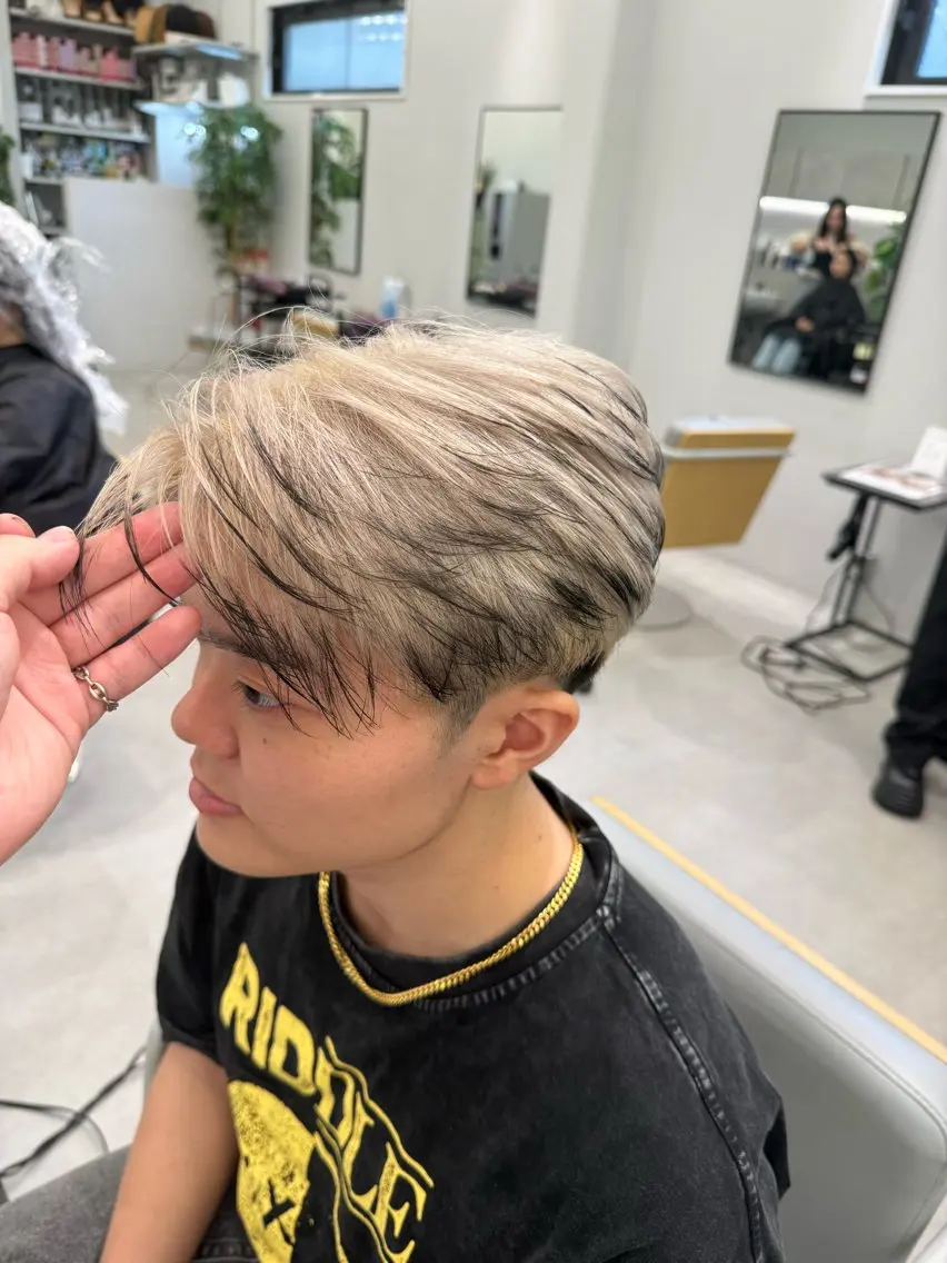 ショート カラー 黒髪 カット ヘアカラー Joule大分 メンズ特化植木永遠のヘアスタイル