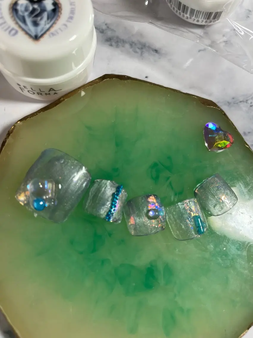 ネイル ブルー フットネイル マグネットネイル NAIL★M 真紀のネイルデザイン