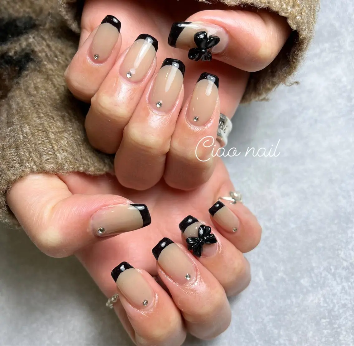 ネイル クリアネイル フレンチネイル #Amin nail salonのネイルデザイン