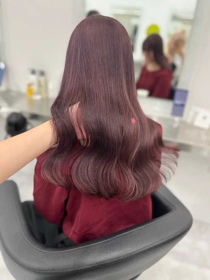 ロング ヘアカラー 🍒韓国暖色ヘア NO.1🍒🪽のヘアスタイル
