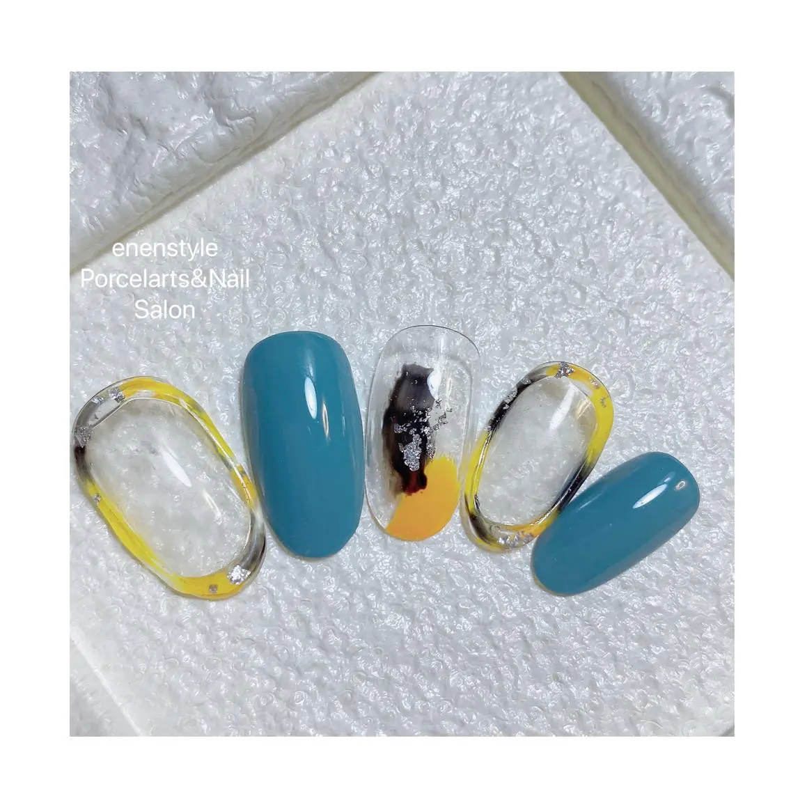 ミディアム ネイル ハンドネイル 🐾enen style 🐾のネイルデザイン