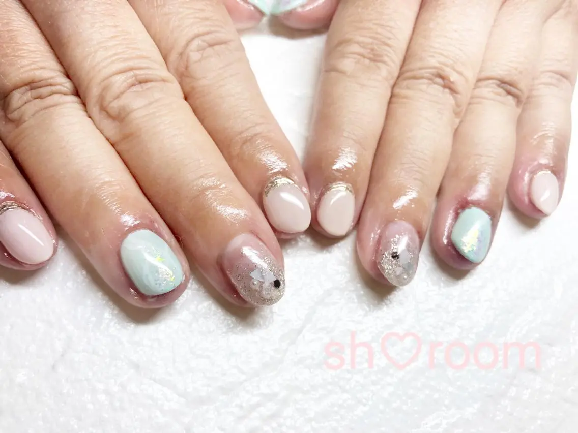 ネイル アートネイル フットネイル フレンチネイル キラキラネイル 韓国ネイル Nail salon Ruuのネイルデザイン