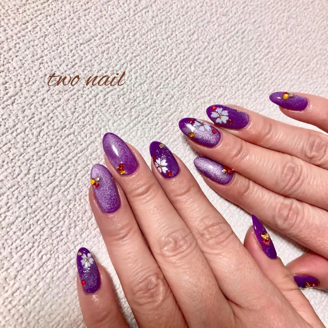 ネイル アートネイル フットネイル ハート マグネットネイル ニュアンスネイル two nailのネイルデザイン