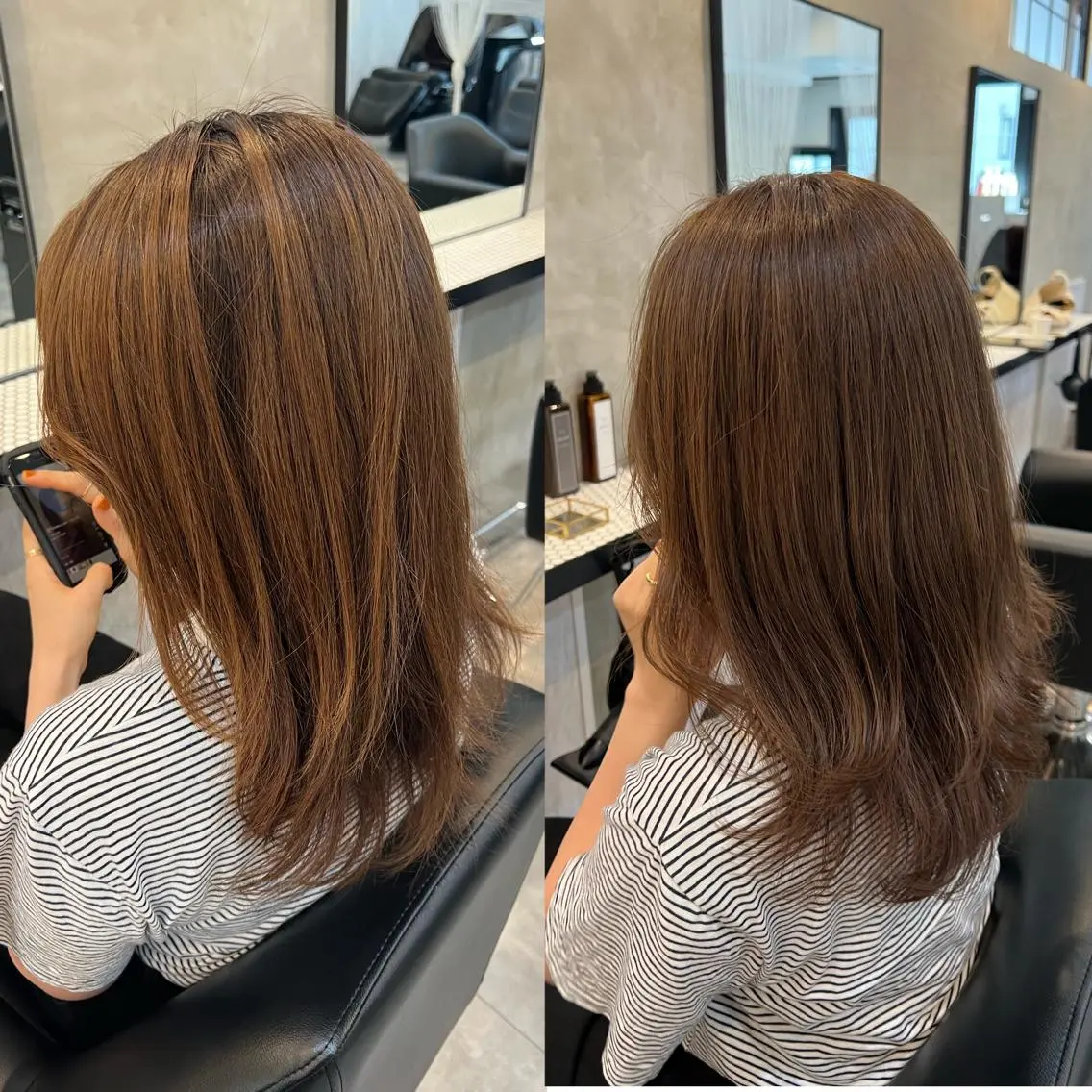 ロング カラー アッシュ ベージュカラー ヘアカラー トリートメント 工藤 梨花のヘアスタイル