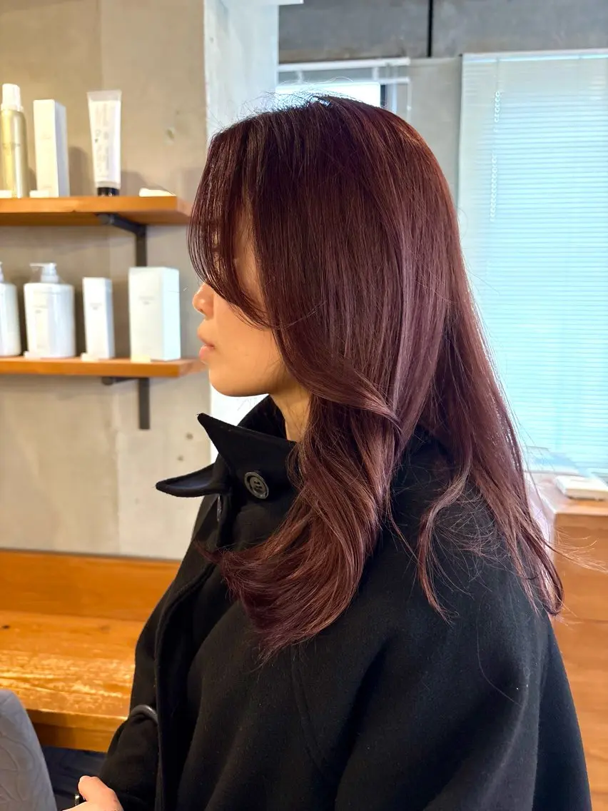 セミロング ピンクラベンダー カット ヘアカラー トリートメント 山形 梨沙のヘアスタイル