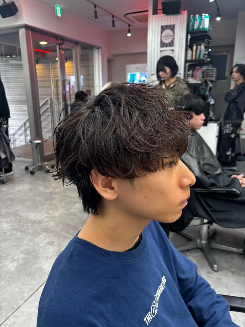 【アイロンセット苦手な方へ🌈】カット➕無造作パーマ#フェザー#スパイラル#ニュアンス#ツイスパ#波巻き#メンズカットの写真