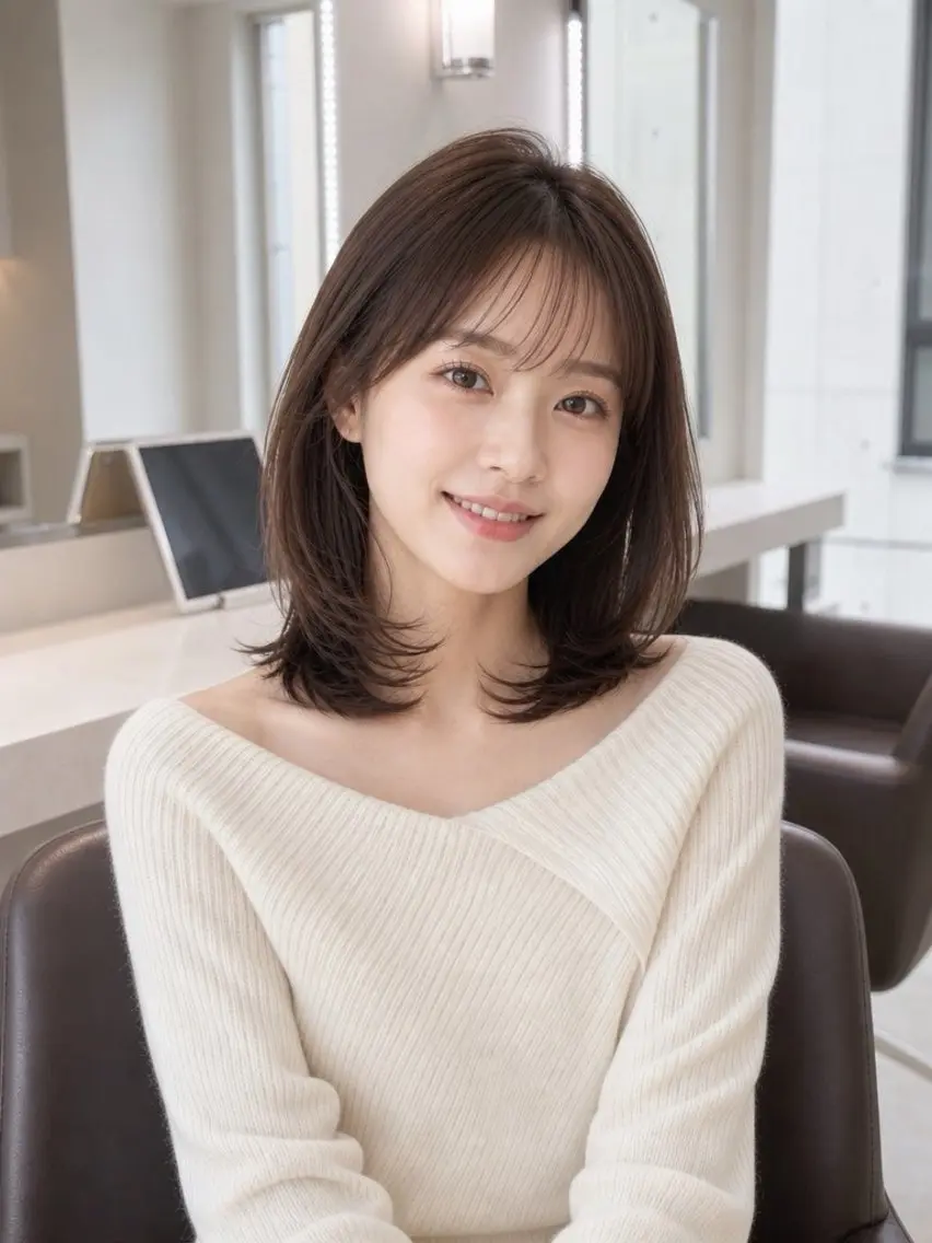ミディアム ヘアカラー トリートメント 佐倉七彩/ 上品艶カラー/渋谷のヘアスタイル