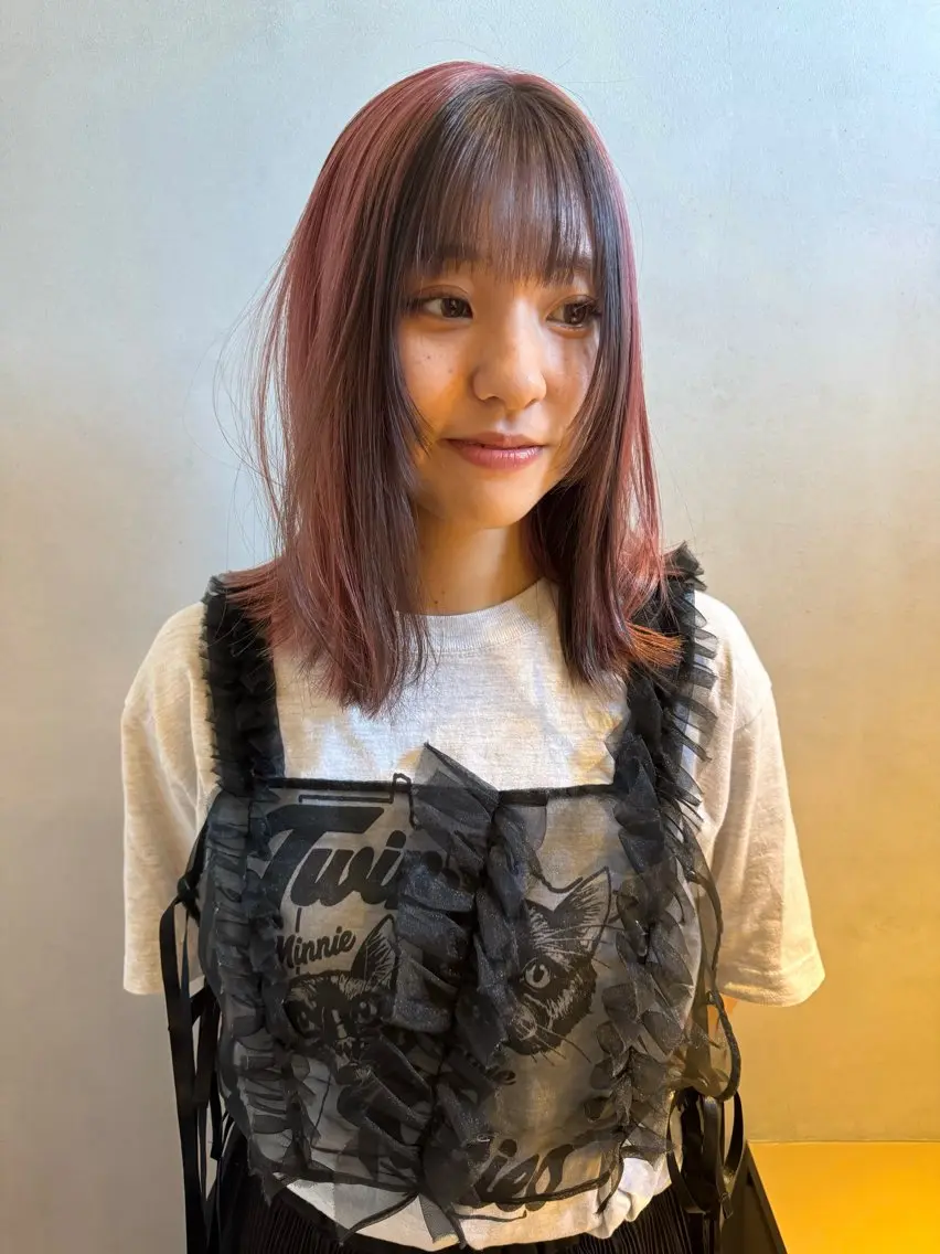 ミディアム カラー ブリーチ ブラウンカラー ケアブリーチ ハイトーンカラー ピンクカラー カット ヘアカラー トリートメント 🩷ハイトーン透明感 レイヤー🩷ユリカのヘアスタイル