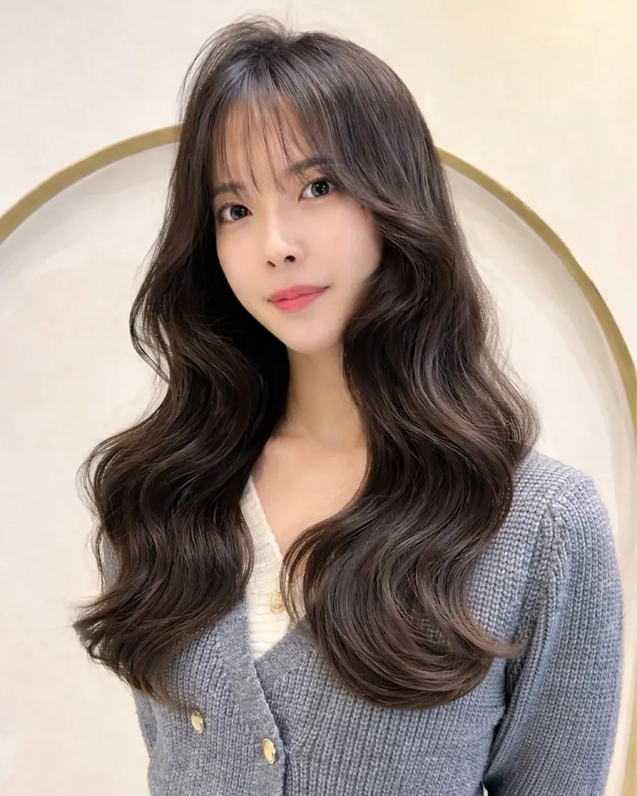 ロング カット ヘアカラー トリートメント 小田裕也 チャンモリパーマのヘアスタイル
