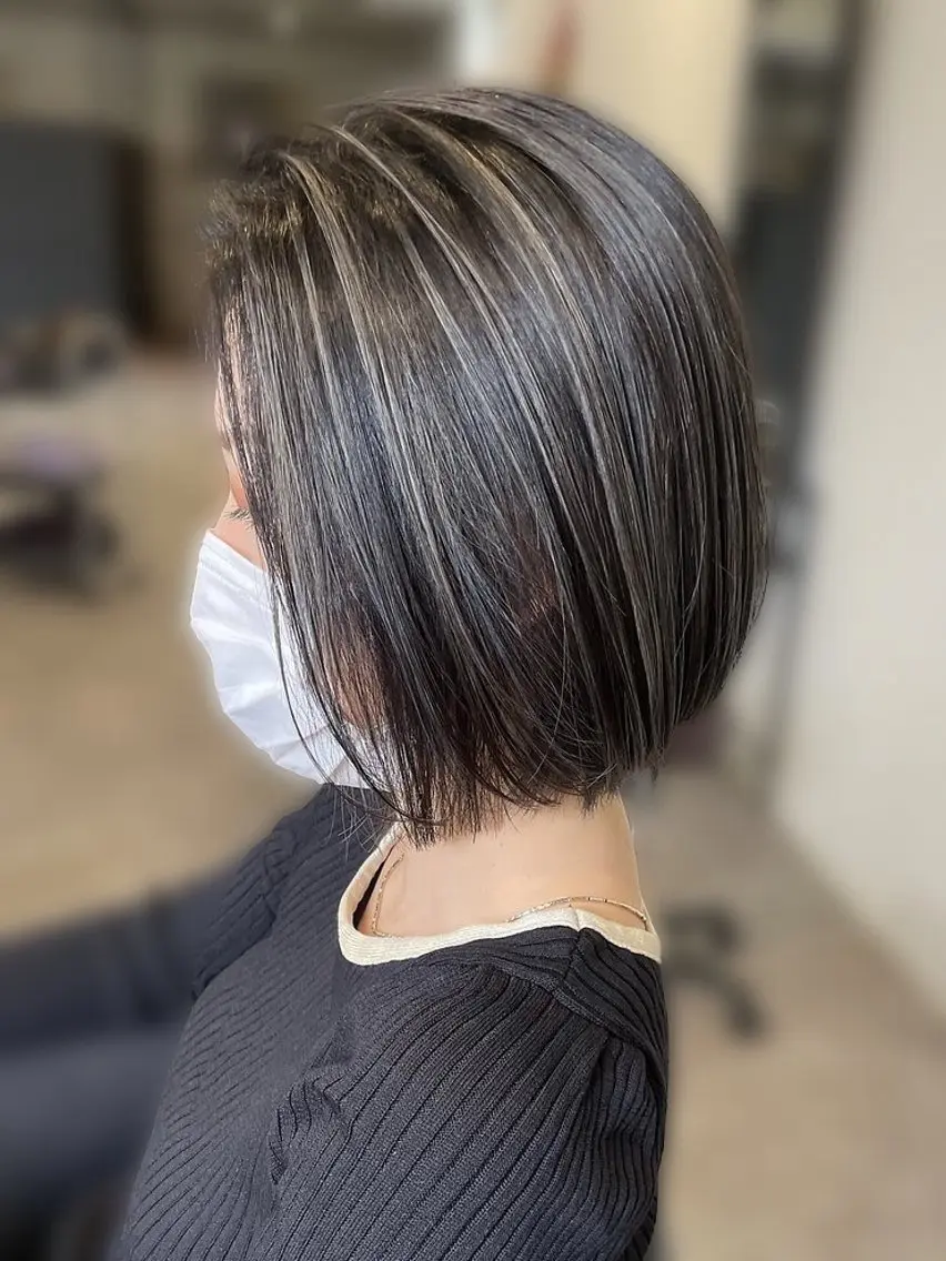 ショート カット ヘアカラー KEITO/髪質改善 ／白髪ぼかしカラーのヘアスタイル