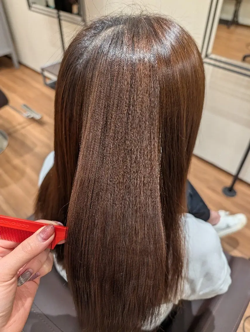 セミロング 縮毛矯正 カット 縮毛矯正 トリートメント 花森 捺巳のヘアスタイル