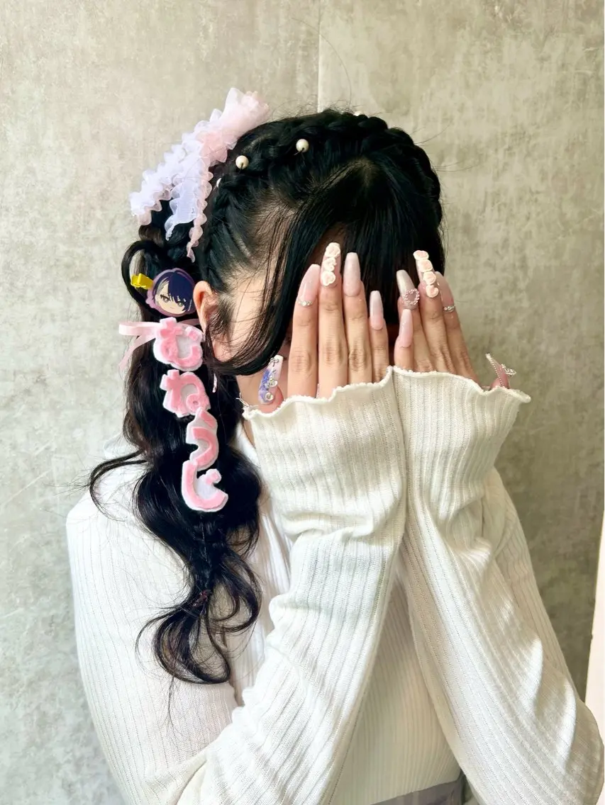 ヘアアレンジ ポニーテール 三つ編み カチューシャ ヘアセット アレンジ/エクステ✨ 推し/横浜🩵かのんのヘアスタイル