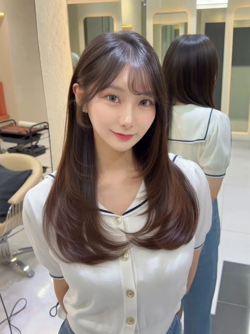 ロング 縮毛矯正 トリートメント カット ヘアカラー トリートメント 🫧髪質改善 講師🫧🍎幹細胞のヘアスタイル