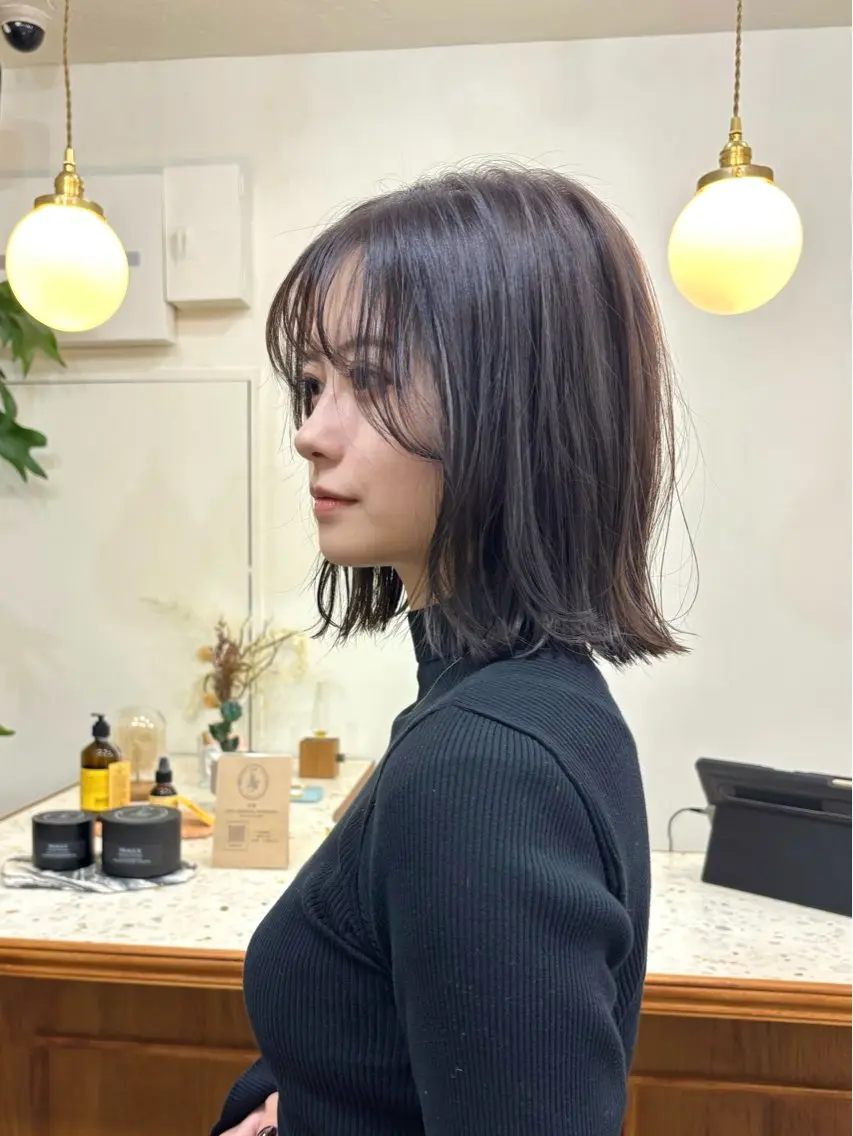 ミディアム カラー アッシュ アッシュグレー アッシュグレージュ 透明感カラー グレージュ ayano🫧 《CIEN》のヘアスタイル