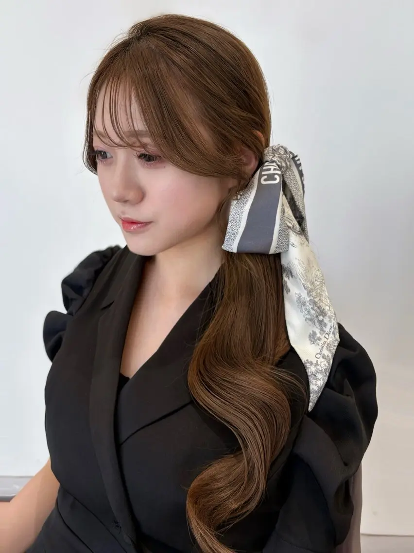 ロング カラー カット ヘアカラー トリートメント 韓国風レイヤー/ 銀座🤍Fukaのヘアスタイル