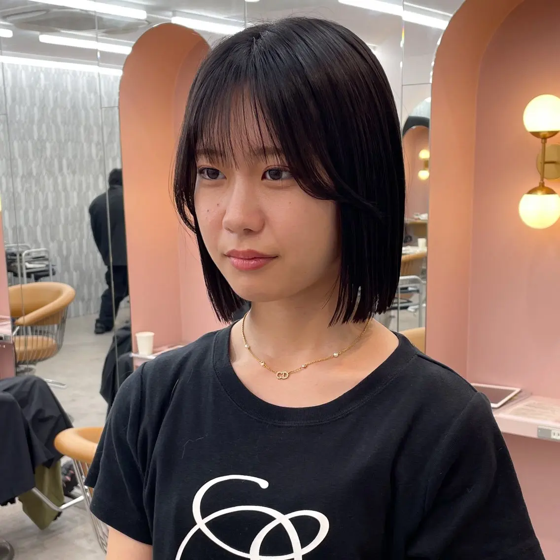 ショート カット 縮毛矯正 トリートメント 縮毛矯正/ストンボブ Wカラー💎ヒデジのヘアスタイル