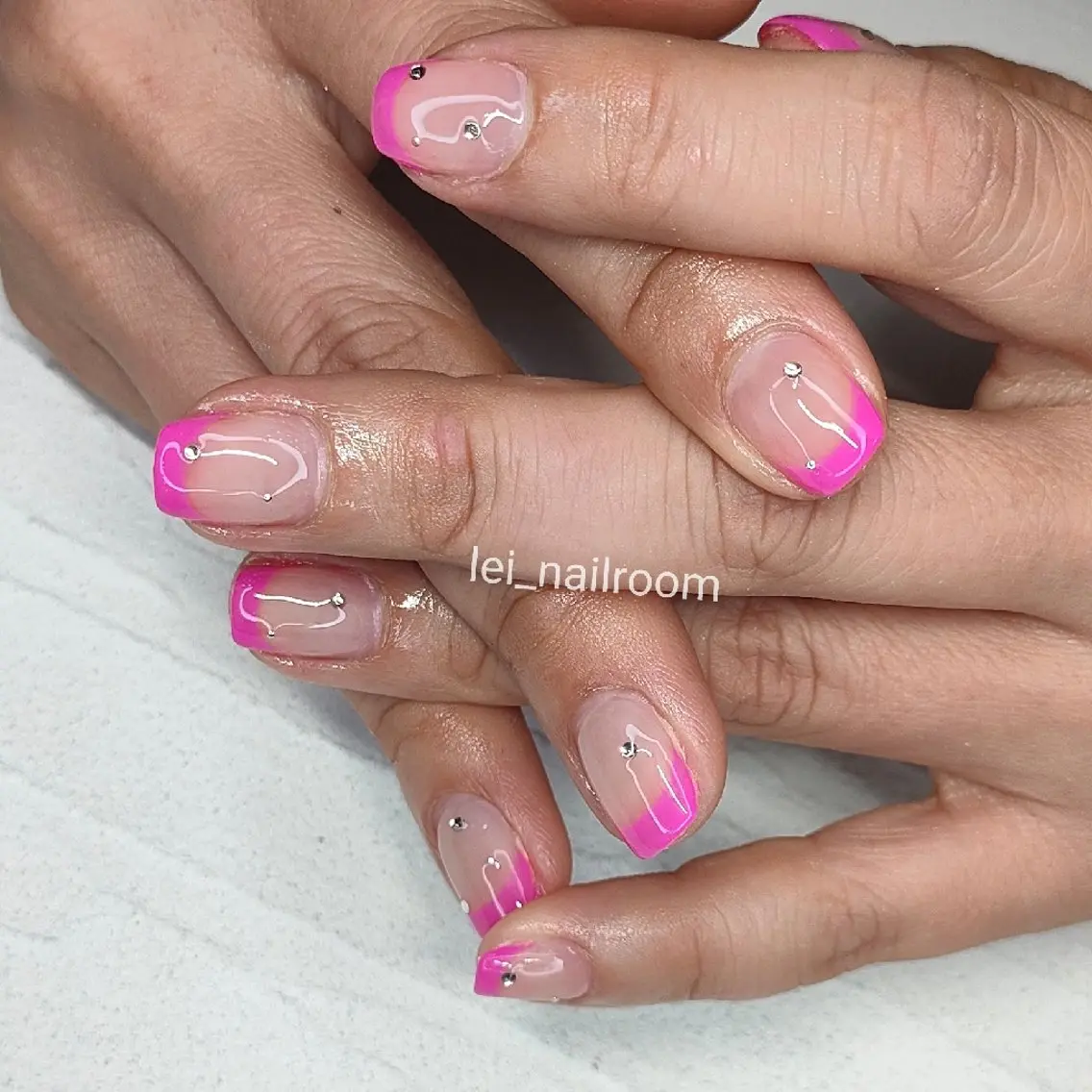 ネイル フレンチネイル ピンク ハンドネイル lei🌼 nailroomのネイルデザイン