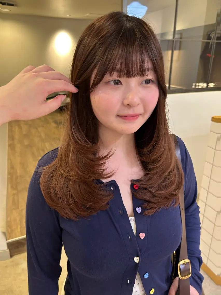 ロング カラー カット ヘアカラー トリートメント rina /レイヤー /ヘルシーヘアのヘアスタイル