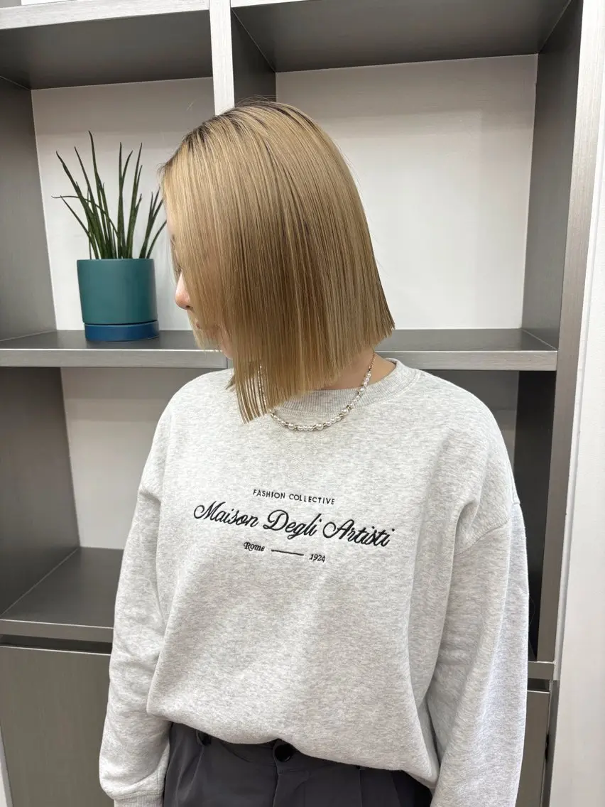 ショート カラー ヘアアレンジ 切りっぱなしボブ ボブ ヘアカラー トリートメント ヘアセット 天神レイヤーカット No.1💖マユカのヘアスタイル