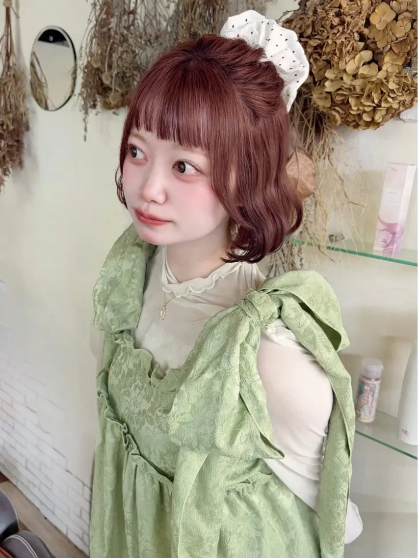 ミディアム カラー ヘアアレンジ ヘアカラー 🍓艶モテ暖色カラー 🎀mayu🍓のヘアスタイル