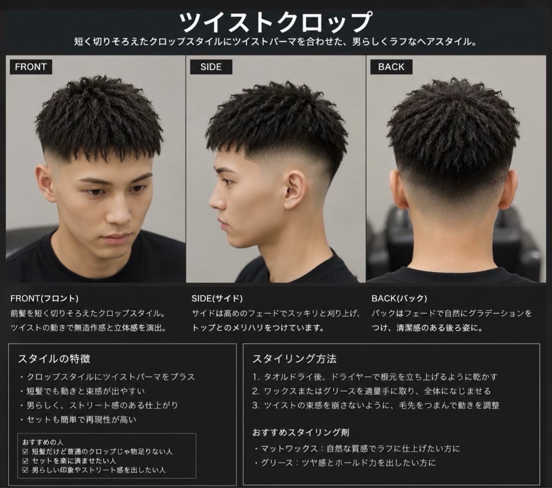 ショート パーマ ツイストパーマ カット パーマ 清藤 竜輝のヘアスタイル