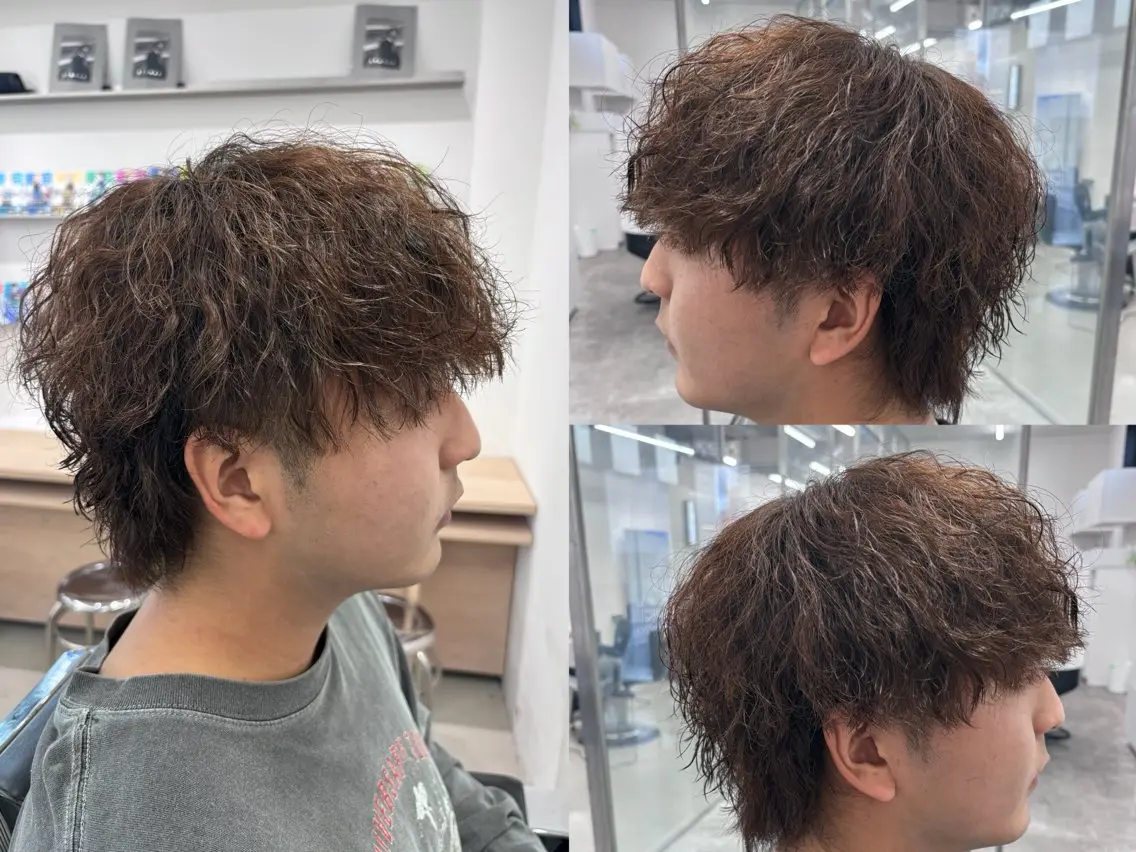 パーマ メンズ メンズウルフカット ウルフカット カット パーマ ヘッドスパ 土岐/メンズ専門 パーマ特化美容師🌀のヘアスタイル