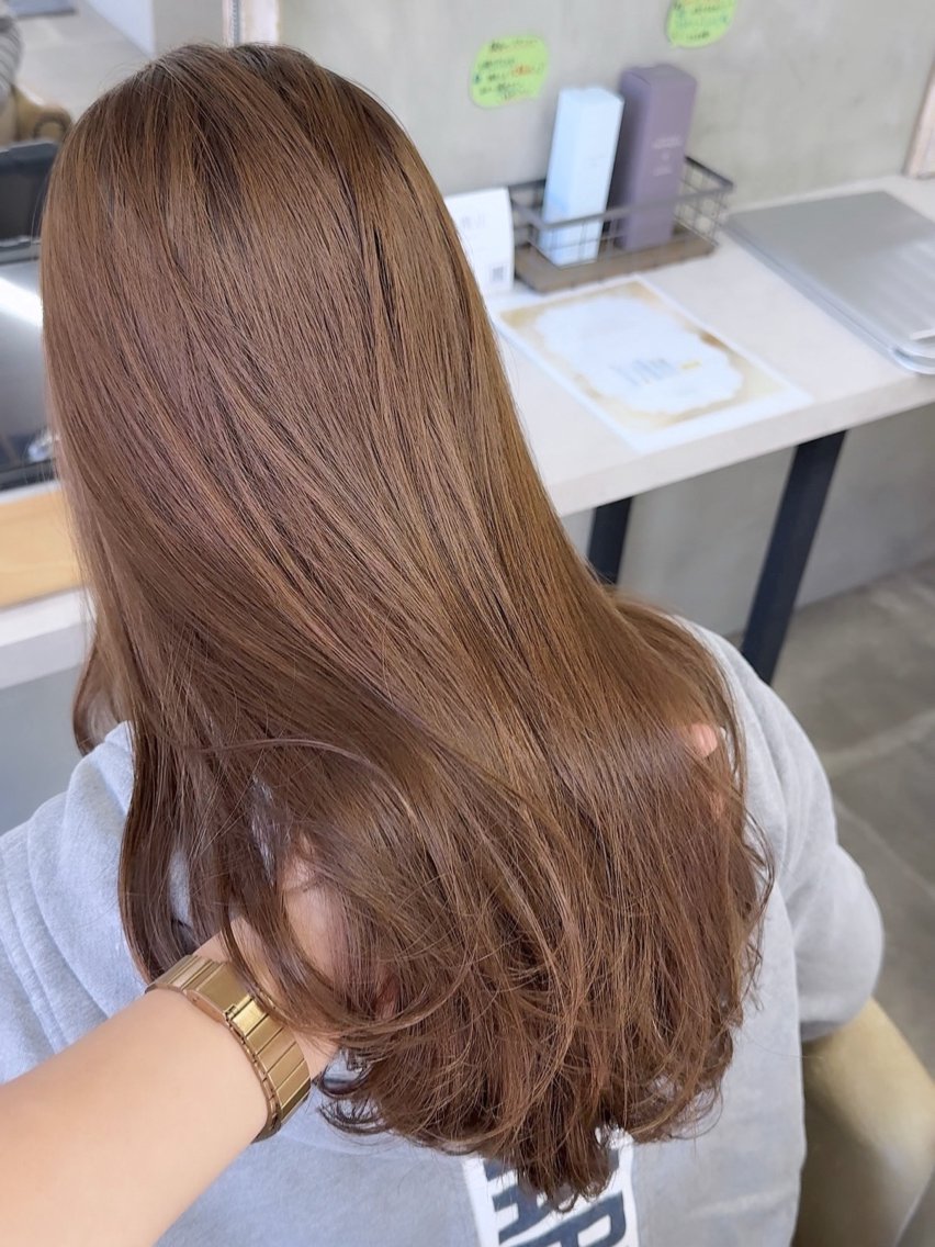 ロング カラー ヘアカラー トリートメント クロスパーマ/透明感 カラー/Erikaのヘアスタイル