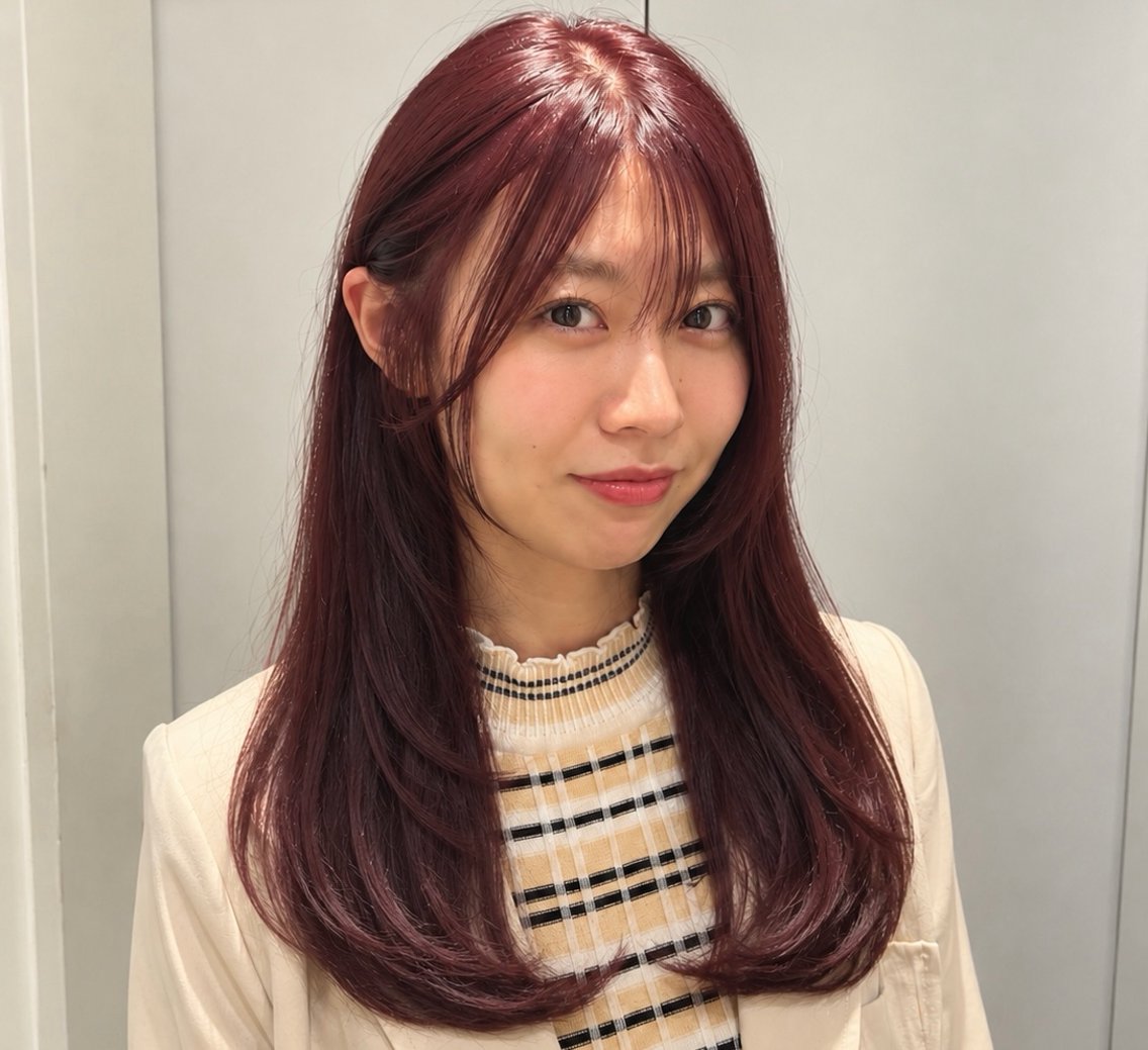 セミロング くびれヘア レイヤーカット ヒナ/酸性ストレート /髪質改善のヘアスタイル