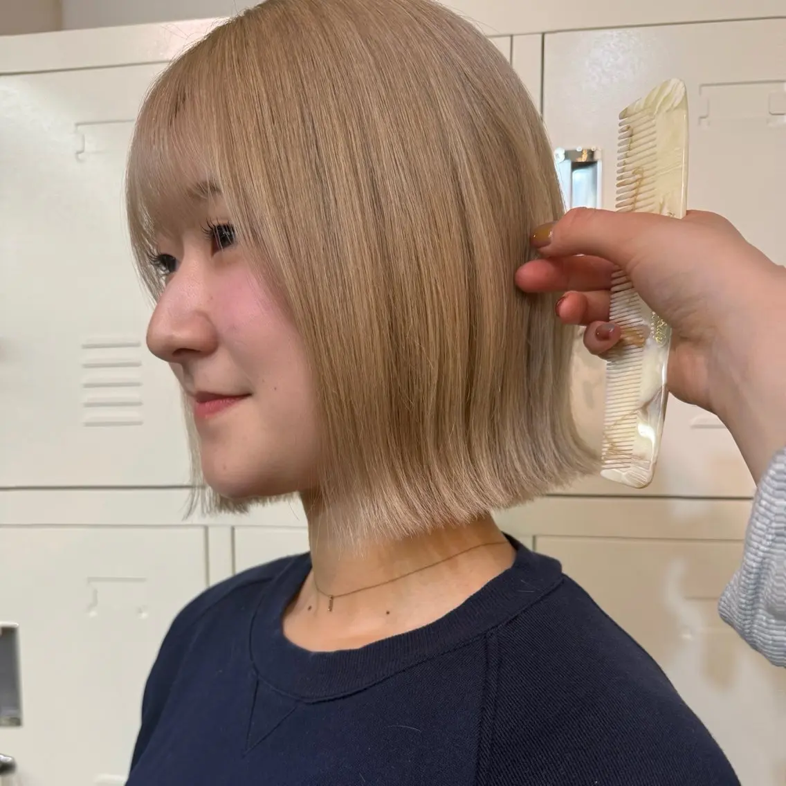 ミディアム カラー 透明感カラー ハイトーンカラー ヘアカラー トリートメント shin enom yuukaのヘアスタイル