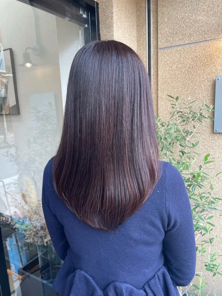 ミディアム カラー 長谷川 黎のヘアスタイル