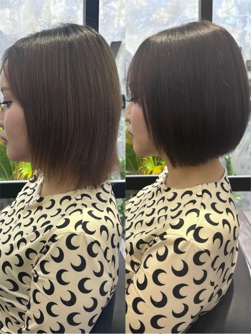ショート カラー ヘアアレンジ カット ヘアカラー トリートメント vizz by el yts 北谷ブリーチのヘアスタイル