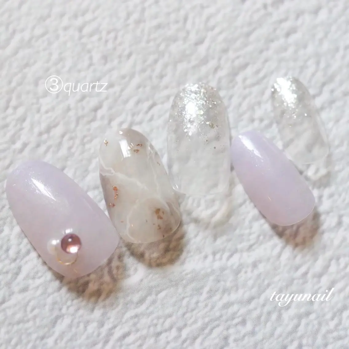 ネイル アートネイル ブルー ジェルネイル 大理石ネイル(マーブル) ニュアンスネイル ネイルサロン 【たゆnail】のネイルデザイン