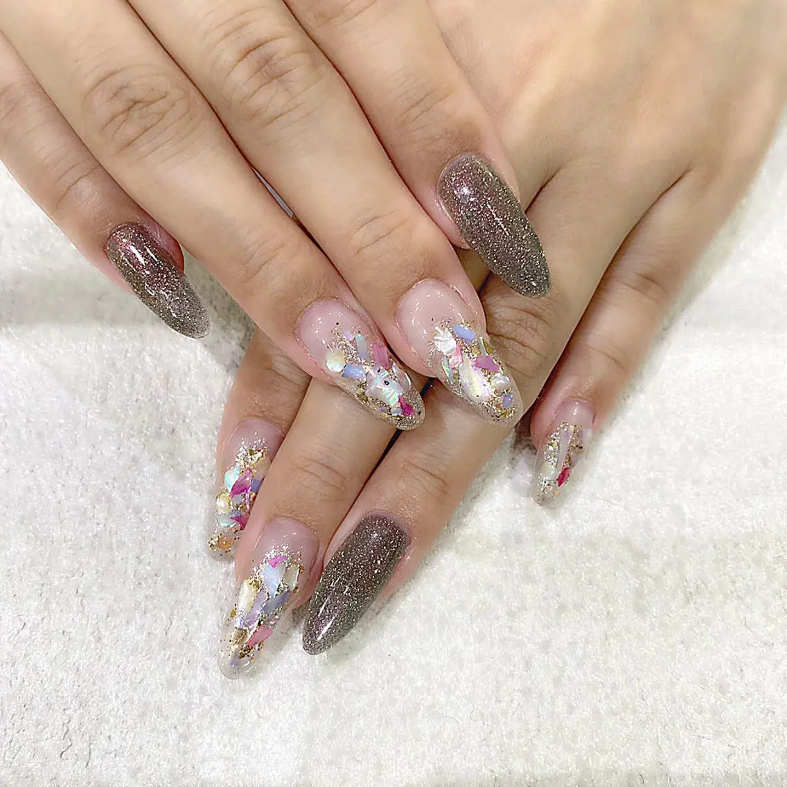 ネイル ロングネイル スカルプネイル 冬ネイル ハンドネイル nail l_yukiのネイルデザイン