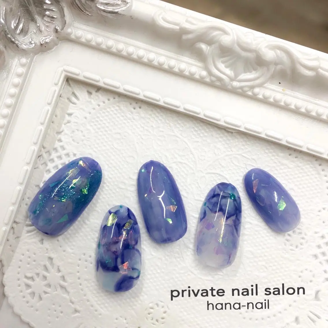 ネイル アートネイル オーロラネイル ジェルネイル Kao hana-nailのネイルデザイン