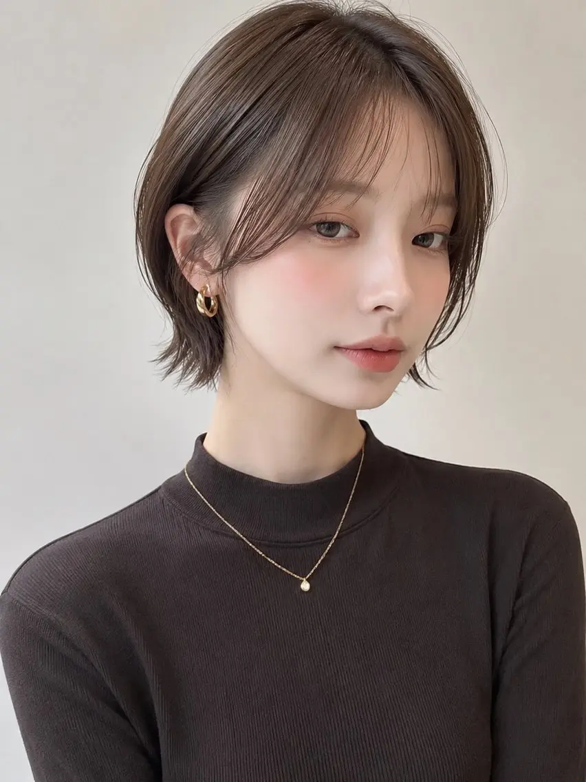 ショート ボブ 髪質改善 韓国風ヘア レイヤーカット ショートヘア カット ヘアカラー 髪質改善/レイヤー/ 佐藤 舞🌷🫧のヘアスタイル