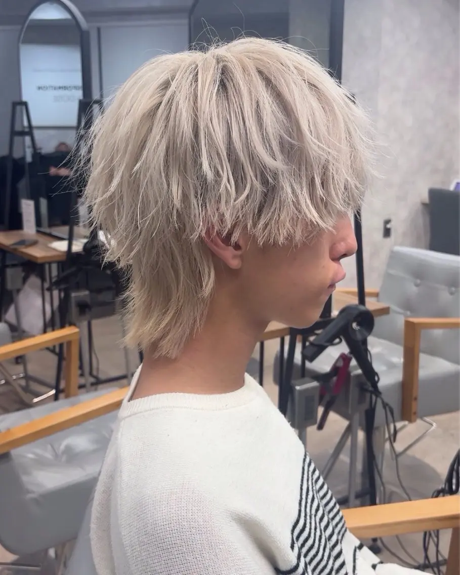 ショート カラー メンズ カット ヘアカラー メンズハイトーン No.1🏆Tiamのヘアスタイル