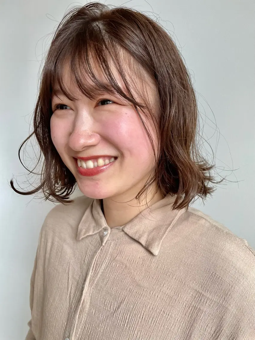 ミディアム パーマ 🌼似合わせカット 🌼おぎの みき🌼のヘアスタイル