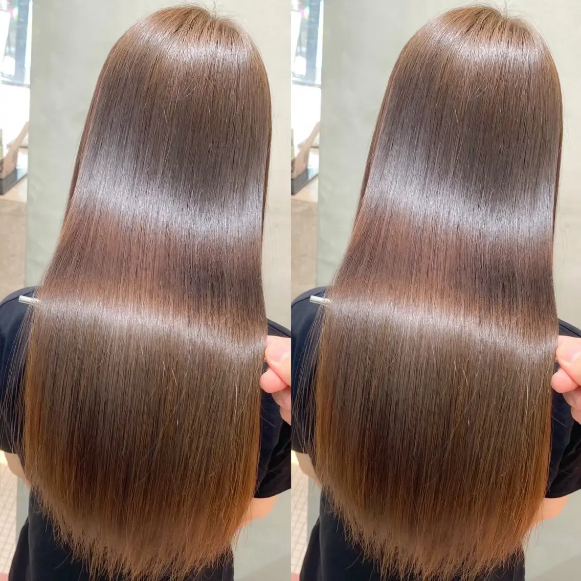 セミロング カラー カット ヘアカラー 縮毛矯正 トリートメント 💖ボブ/縮毛矯正 顔周りレイヤー/ユイのヘアスタイル