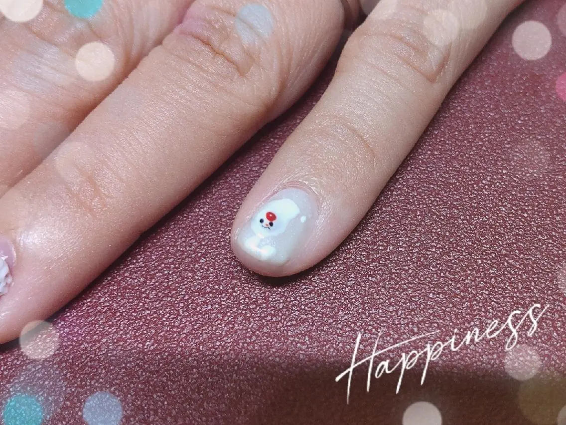 ショート ネイル クリスマス ニュアンスネイル 冬ネイル クリスマス T&A nailのネイルデザイン
