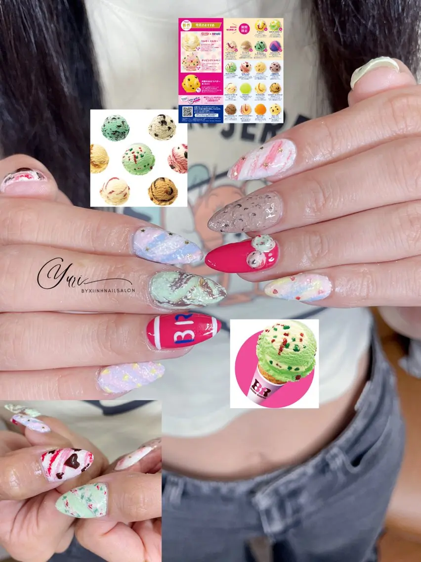 ネイル 長さ出し ガーリー 韓国ネイル 持ち込み ワンホンネイル ハンドネイル YURI NAILのネイルデザイン