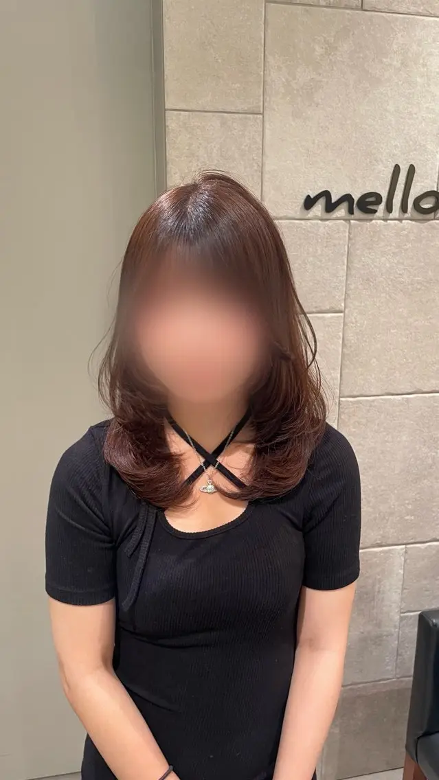 ミディアム カット 🎀透明感カラー🤍 レイヤーෆCOCOのヘアスタイル