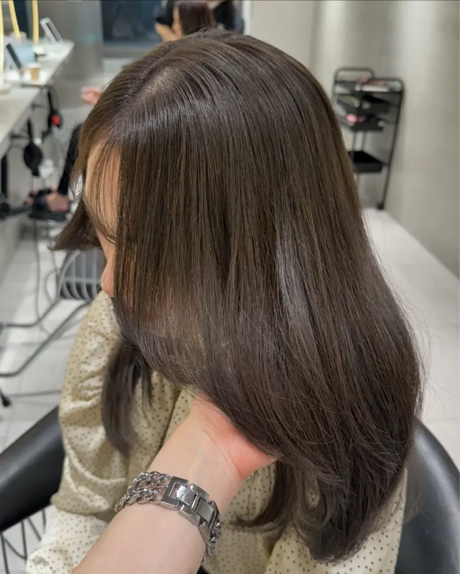 カラー オレンジ ヘアカラー トリートメント ユナ hearts.店長のヘアスタイル