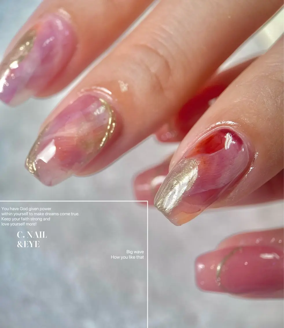 ネイル 入学式 フラッシュネイル フットネイル 卒業式 氷ネイル・うるうるネイル C.Nail &Eyeのネイルデザイン