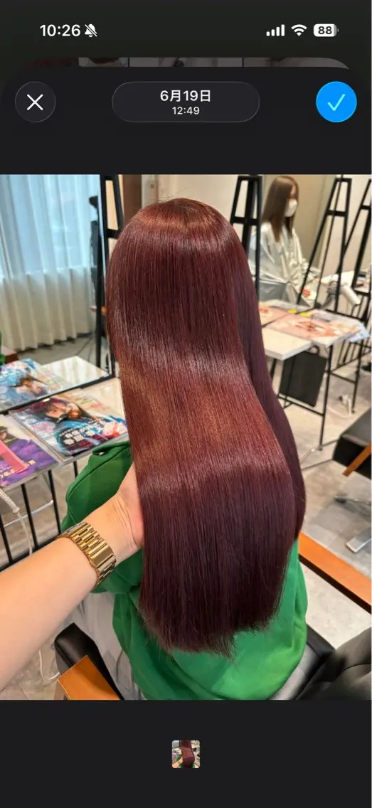 ロング ヘアカラー ゆあ🤎暖色系🍊 ミルクティー🥛⭐️のマツエク・マツパデザイン